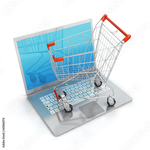 Photo: Shopping chart on notebook isolated Shopping chart on notebook isolated