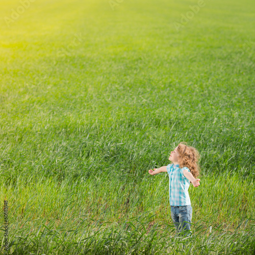 Photo: Child in spring field Child in spring field