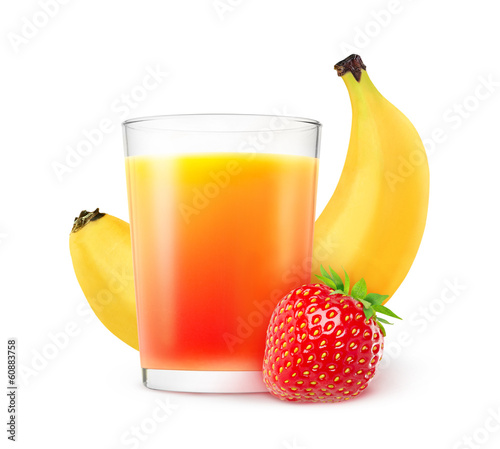 Photo: Tropical cocktail isolated on white Tropical cocktail isolated on white