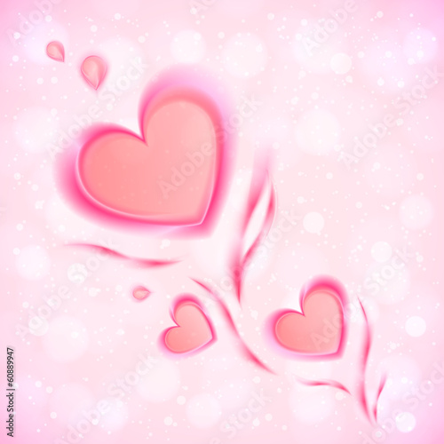 Vector: Abstract flowing hearts vector Valentines card Abstract flowing hearts vector Valentines card