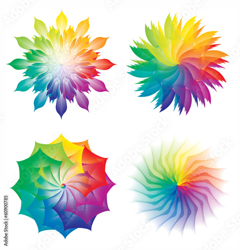 Vector: Ensemble d'Icones Roues Couleur / Mandala / Arc en Ciel Ensemble d'Icones Roues Couleur / Mandala / Arc en Ciel