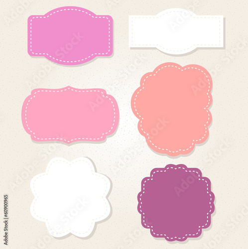Vector: Cute Vintage labels set in pastel colors Cute Vintage labels set in pastel colors