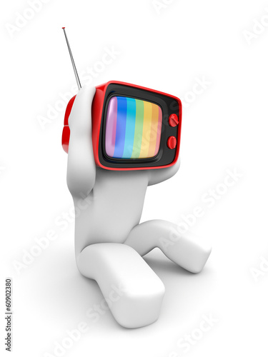 Illustration: TV head with headaches TV head with headaches