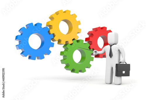 Illustration: Businessman with gears Businessman with gears
