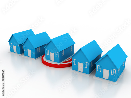 Illustration: A targe with a house on the white background A targe with a house on the white background