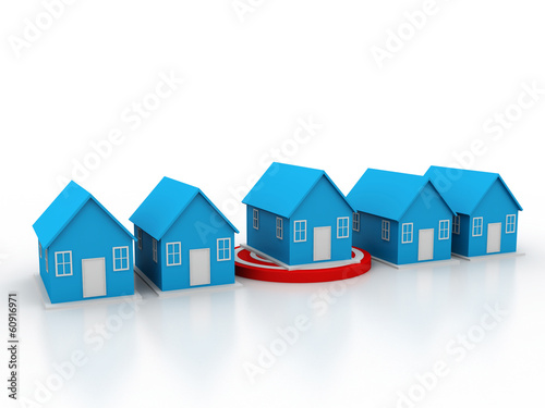 Illustration: A targe with a house on the white background A targe with a house on the white background