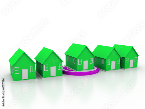 Illustration: A targe with a house on the white background A targe with a house on the white background