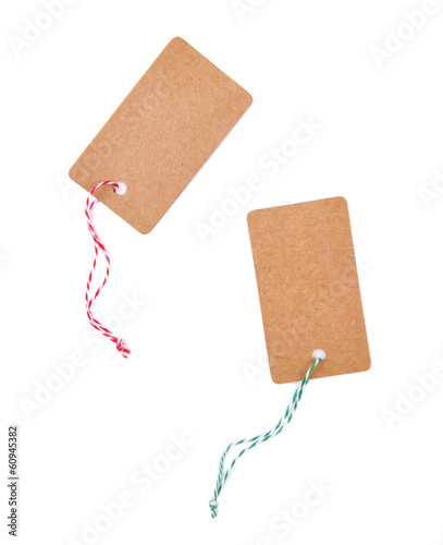 Photo: Set of tags isolated on white Set of tags isolated on white