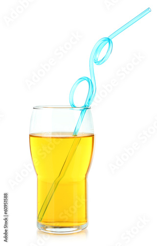 Photo: Glass of cocktail, isolated on white Glass of cocktail, isolated on white