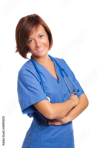 Photo: Nurse isolated on white Nurse isolated on white