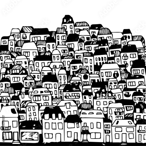 Vector: Handdrawn vector illustration: real estate and city Handdrawn vector illustration: real estate and city