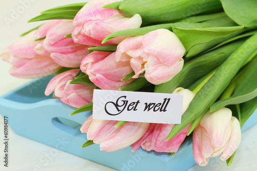 Photo: Get well card with pink tulips Get well card with pink tulips