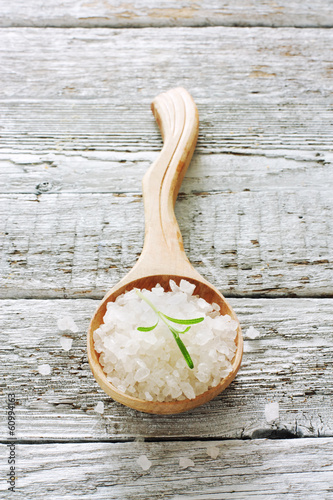 Photo: Spoon of sea salt Spoon of sea salt