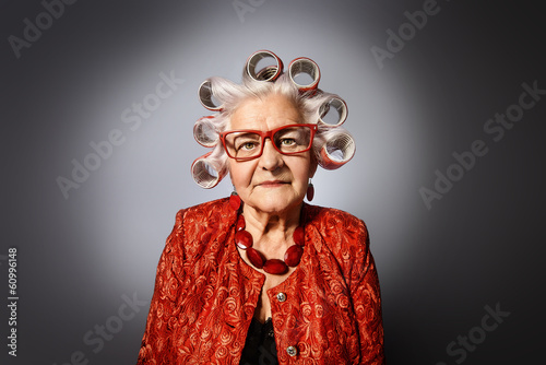 Photo: grandma with curlers grandma with curlers