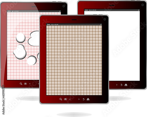 Illustration: digital tablet pc set isolated on white digital tablet pc set isolated on white