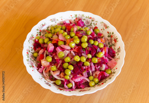 Photo: Salad of boiled vegetables in a bowl Salad of boiled vegetables in a bowl