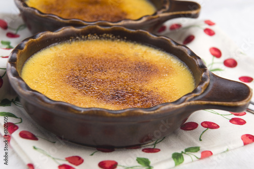 Photo: French dessert - cream brulee, burnt cream French dessert - cream brulee, burnt cream