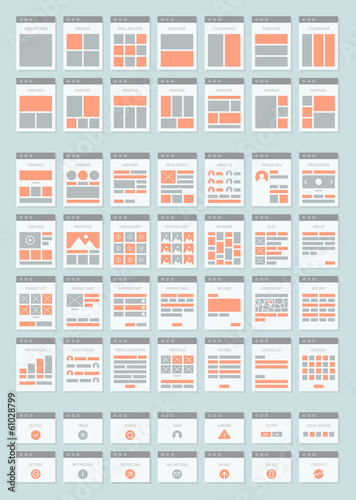 Vector: Website sitemaps flat icons set Website sitemaps flat icons set