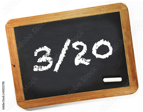 Photo: 3/20 sur ardoise 3/20 sur ardoise