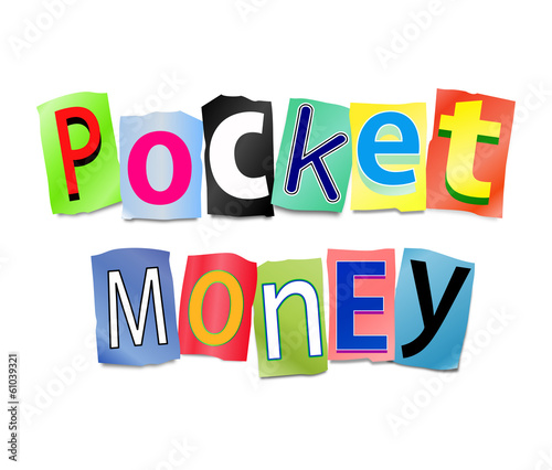 Illustration: Pocket money concept. Pocket money concept.