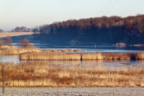 Photo: Frosty morning landscape with lake Frosty morning landscape with lake