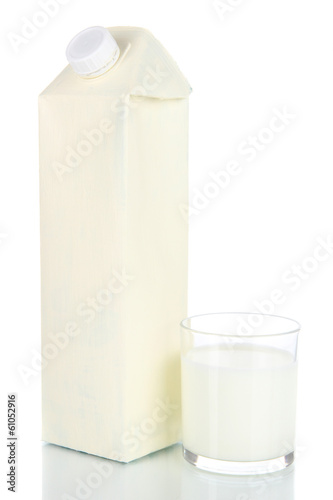Photo: Milk pack isolated on white Milk pack isolated on white