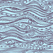 Blue Vintage Waves illustration Blue Vintage Waves illustration