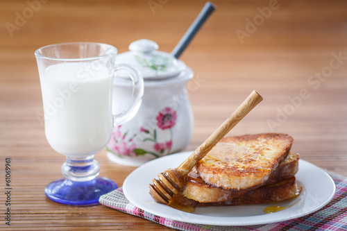 Photo: sweet toast with honey sweet toast with honey
