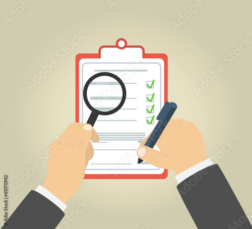 Vector: Delivery signature and two hand in flat design Delivery signature and two hand in flat design