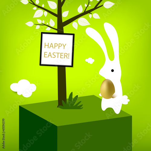 Vector: happy easter card, easter bunny. happy easter card, easter bunny.