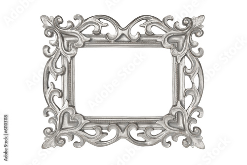 Photo: Silver picture frame over white with clipping path Silver picture frame over white with clipping path