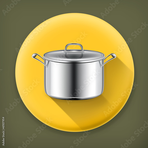 Vector: Pan, long shadow vector icon Pan, long shadow vector icon