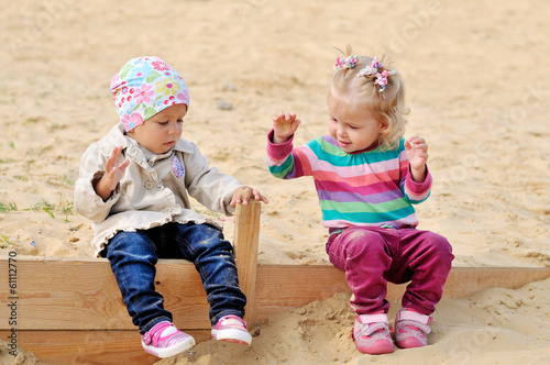 Photo: toddlers girls playing in sand toddlers girls playing in sand