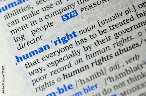 Photo: Human right word on book Human right word on book