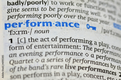 Photo: Performance word on book Performance word on book