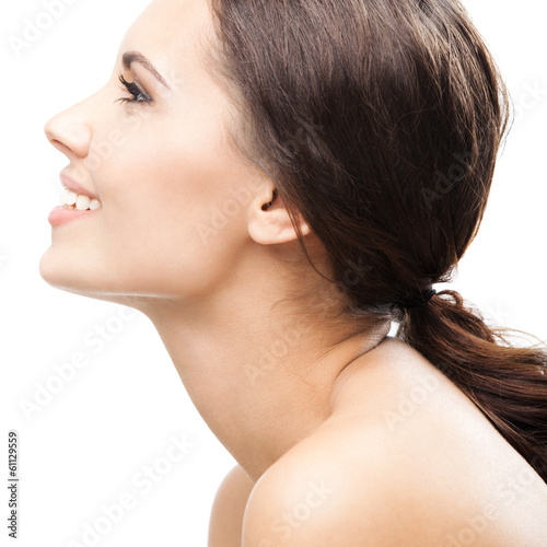 Photo: Profile portrait of woman, on white Profile portrait of woman, on white