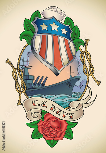 Vector: US Navy tattoo US Navy tattoo