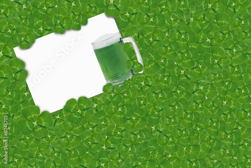 Illustration: Green beer in shamrocks Green beer in shamrocks