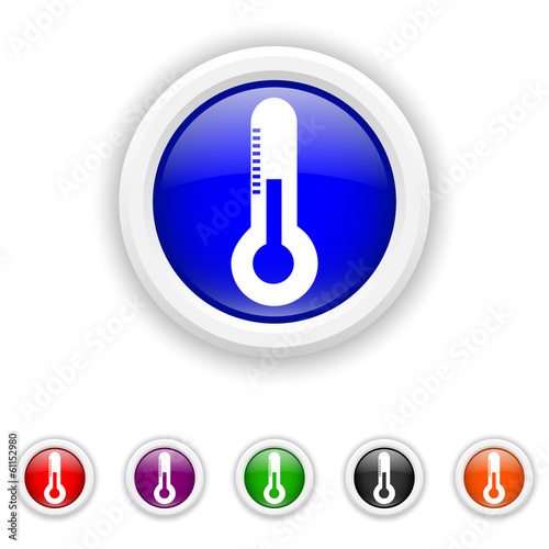 Vector: Thermometer icon - six colours set vector Thermometer icon - six colours set vector