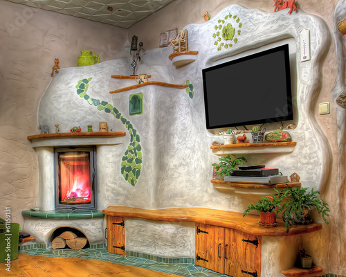 Photo: Fireplace in living room Fireplace in living room