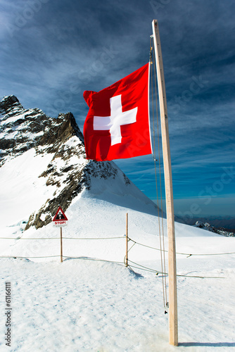 Photo: Alpine Alps mountain landscape at Jungfraujoch Alpine Alps mountain landscape at Jungfraujoch