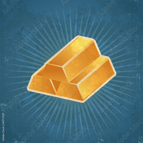 Vector: Retro Gold Bars Illustration Retro Gold Bars Illustration