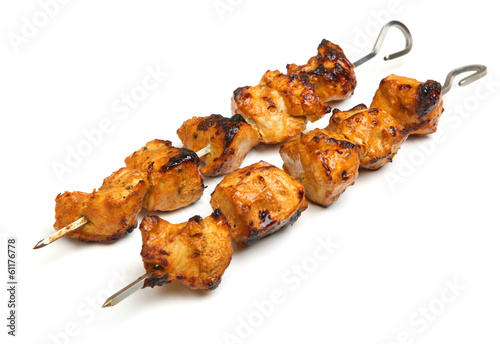 Photo: Indian Chicken Tikka Kebabs on Metal Skewers Indian Chicken Tikka Kebabs on Metal Skewers