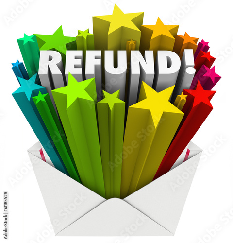 Illustration: Refund Word Envelope Money Tax Return Mail Refund Word Envelope Money Tax Return Mail
