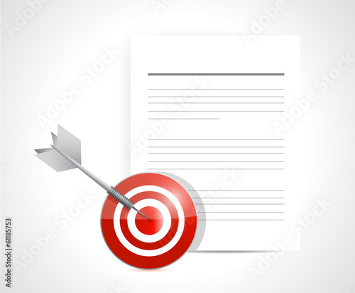 Photo: target and documents. illustration design target and documents. illustration design