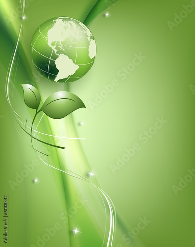 Vector: floral environmental vector frame with globe floral environmental vector frame with globe