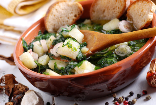 Photo: zuppa di patate e spinaci zuppa di patate e spinaci