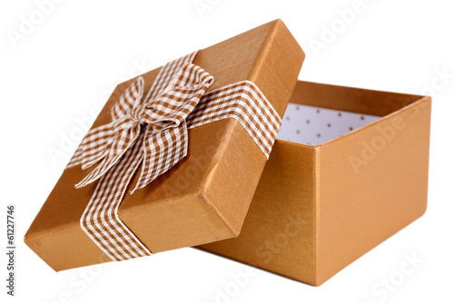 Photo: Open gift box isolated on white Open gift box isolated on white