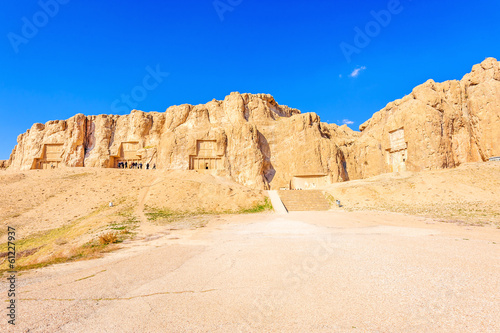 Photo: The tomb of Persian king carved in Naqsh-e Rustam, Shiraz, Iran. The tomb of Persian king carved in Naqsh-e Rustam, Shiraz, Iran.