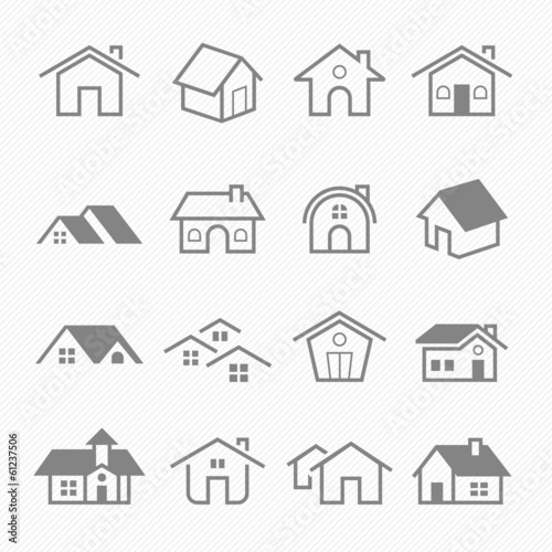 Vector: Home outline stroke symbol vector icons Home outline stroke symbol vector icons